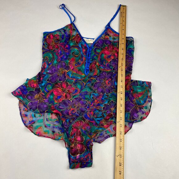 Vintage Victoria’s Secret Ruffled Sheer Teddy Lingerie Bodysuit Size M - Picture 10 of 12